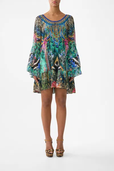 Camilla A-line Frill Dress Animal Alchemy In Multi