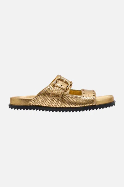 Camilla Alisa Snake Buckle Sandal Gold