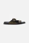 Camilla Alisa Snake Buckle Sandal Solid Black