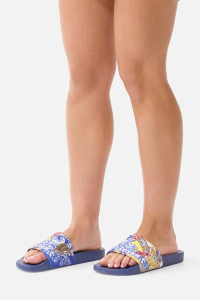 Camilla Amelia Pool Slides España Nirvana In Blue