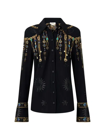 Camilla Amulets And Alchemy Fitted Shirt In Black