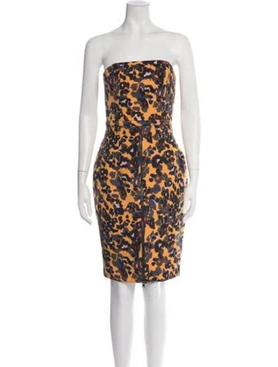 Pre-owned Camilla And Marc Animal Print Knee-length Dress In Brown