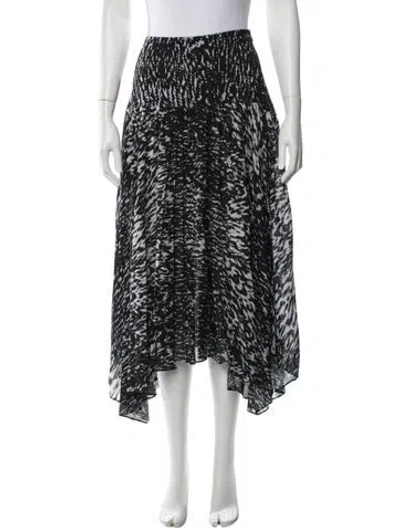 Pre-owned Camilla And Marc Animal Print Long Skirt In Black