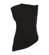 Camilla And Marc Asymmetric Draped Ando Top In Black