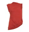 Camilla And Marc Asymmetric Draped Ando Top In Red