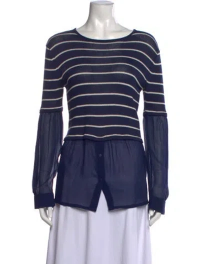 Pre-owned Camilla And Marc Bamboo Striped Top In Blue