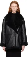 Camilla And Marc Black Delano Shearling Jacket In Dblk Black