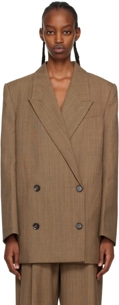 Camilla And Marc Brown Ria Blazer In L80 Camelhoundstooth