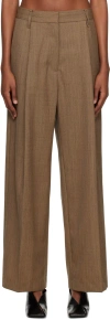 Camilla And Marc Brown Ria Trousers In L80 Camelhoundstooth