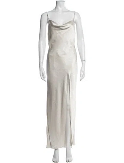 Pre-owned Camilla And Marc Cowl Neck Long Dress In Neutrals