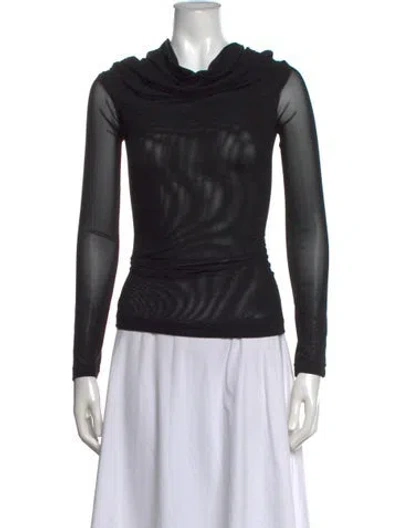 Pre-owned Camilla And Marc Cowl Neck Long Sleeve Top In Black