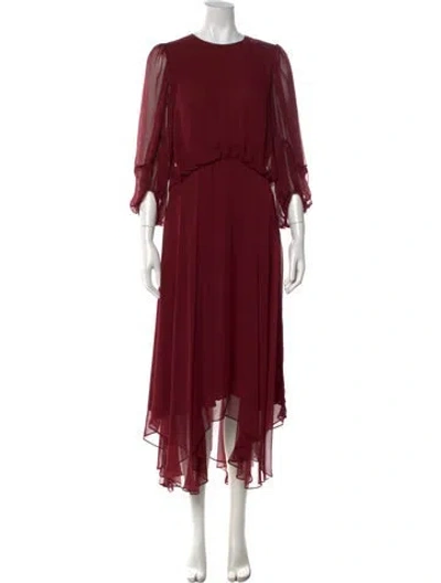 Pre-owned Camilla And Marc Crew Neck Long Dress In Burgundy