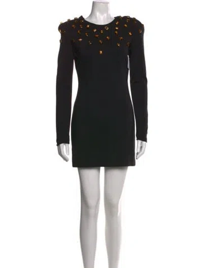 Pre-owned Camilla And Marc Crew Neck Mini Dress In Black