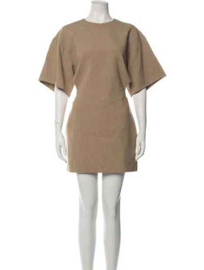 Pre-owned Camilla And Marc Crew Neck Mini Dress In Neutrals