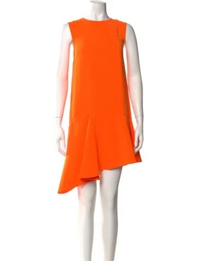 Pre-owned Camilla And Marc Crew Neck Mini Dress In Orange