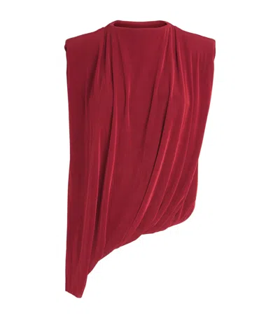 Camilla And Marc Draped Asymmetrical Ravine Top In Red