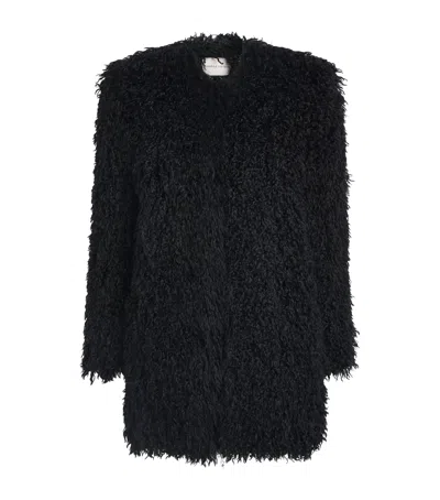 Camilla And Marc Faux Fur Renley Short Coat In Black