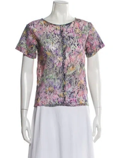 Pre-owned Camilla And Marc Floral Print Crew Neck Blouse In Multi