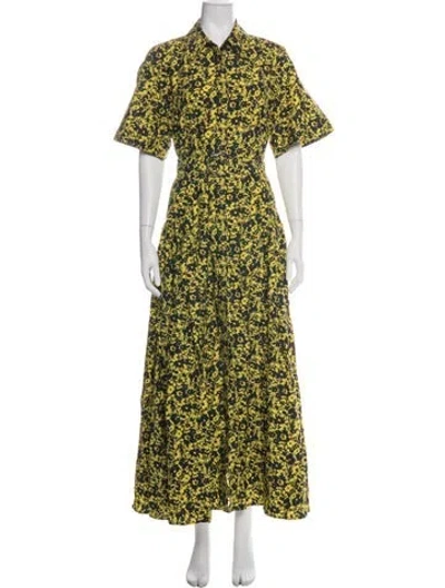 Pre-owned Camilla And Marc Floral Print Long Dress In Yellow