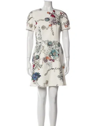 Pre-owned Camilla And Marc Floral Print Mini Dress W/ Tags In White