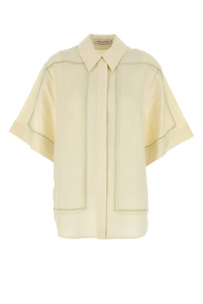 Camilla And Marc Cream Linen Blend Fortuna Shirt In Yellow