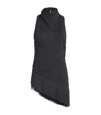Camilla And Marc Fringed Asymmetric Dune Top In Black