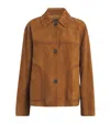 Camilla And Marc Goat Suede Camber Bomber Jacket In Brown