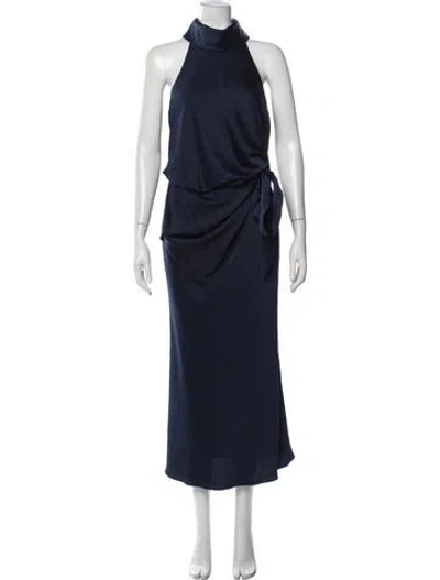 Pre-owned Camilla And Marc Halterneck Long Dress In Blue