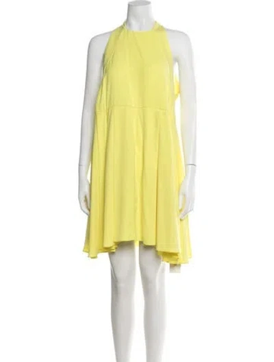 Pre-owned Camilla And Marc Halterneck Mini Dress In Yellow