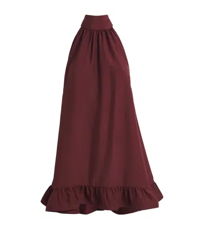 Camilla And Marc Jersey Halterneck Elsen Mini Dress In Brown
