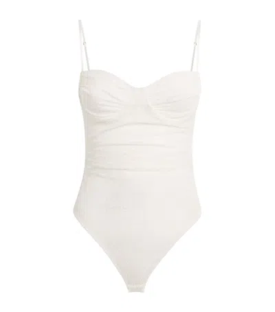 Camilla And Marc Lace Aperture Bodysuit In White