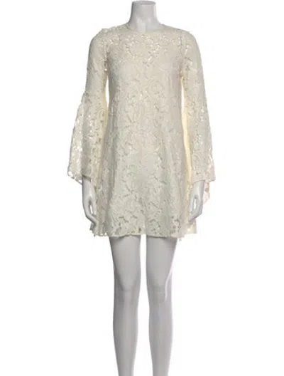 Pre-owned Camilla And Marc Lace Pattern Mini Dress In Neutrals