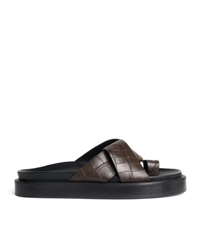 Camilla And Marc Leather Herman Sandals In Brown