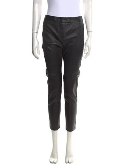 Pre-owned Camilla And Marc Leather Skinny Leg Pants In Black