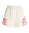 Camilla And Marc Linen-blend Embroidered Eviva Shorts In Yellow