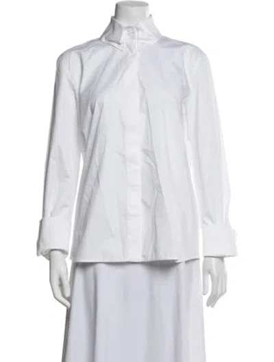 Pre-owned Camilla And Marc Long Sleeve Button-up Top In White