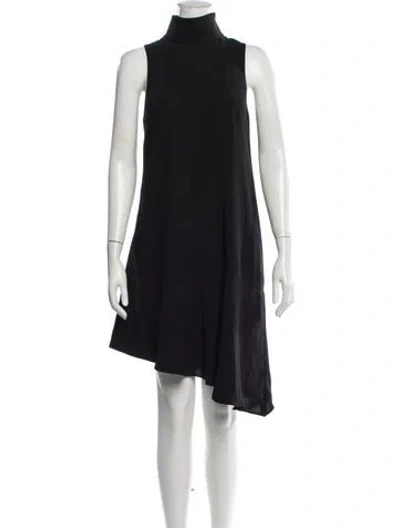 Pre-owned Camilla And Marc Mock Neck Mini Dress In Black