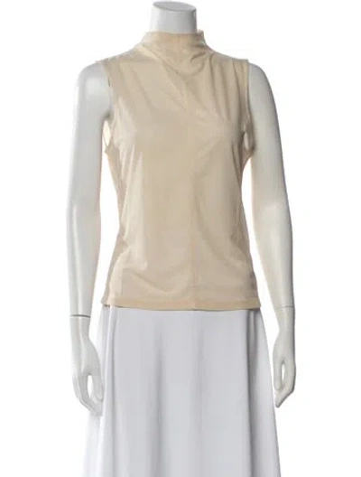 Pre-owned Camilla And Marc Mock Neck Sleeveless Top In Neutrals