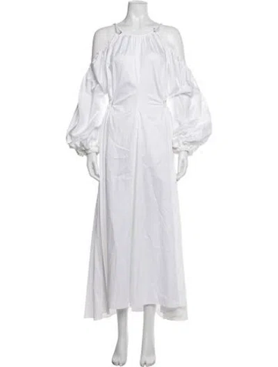 Pre-owned Camilla And Marc Off-the-shoulder Long Dress In White