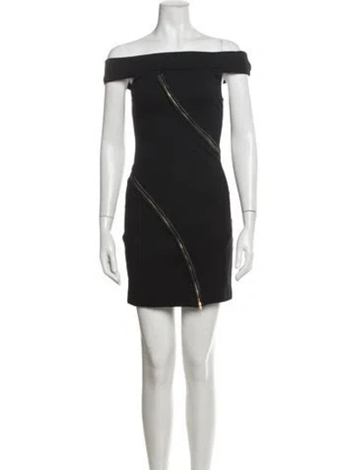 Pre-owned Camilla And Marc Off-the-shoulder Mini Dress In Black
