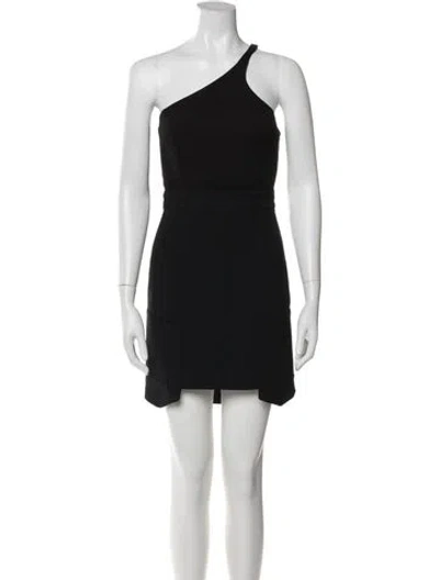 Pre-owned Camilla And Marc One-shoulder Mini Dress In Black