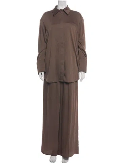 Pre-owned Camilla And Marc Pleated Accents Pantsuit In Brown