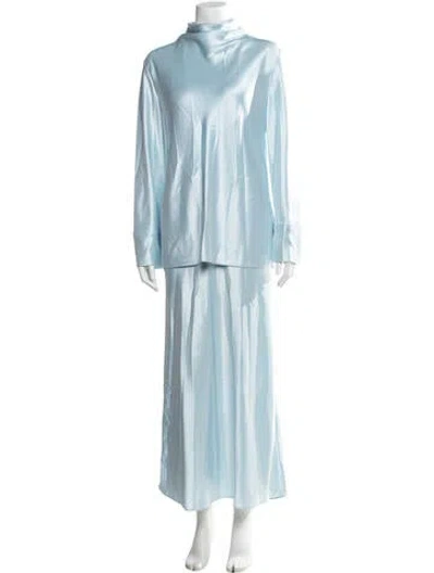 Pre-owned Camilla And Marc Pleated Accents Skirt Set In Blue