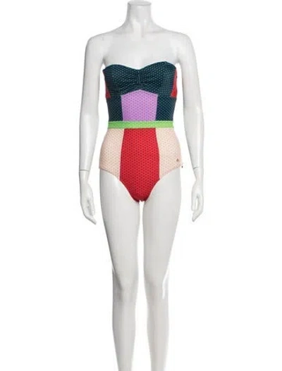 Pre-owned Camilla And Marc Polka Dot Print One-piece In White