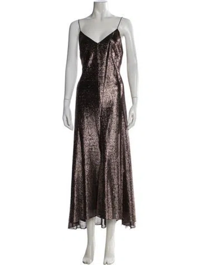 Pre-owned Camilla And Marc Printed Long Dress In Gold