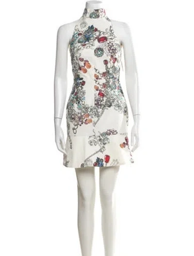 Pre-owned Camilla And Marc Printed Mini Dress In Neutrals/white