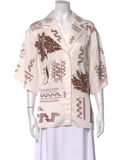 Pre-owned Camilla And Marc Printed Short Sleeve Top In Multi