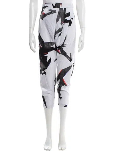Pre-owned Camilla And Marc Printed Skinny Leg Pants In White