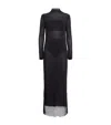 Camilla And Marc Rhinestone Mesh Lunette Maxi Dress In Black