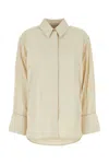 Camilla And Marc Sand Cotton And Polyester Cipher Oversize Shirt In Cream